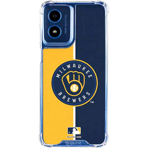 MLB Milwaukee Brewers Split Moto G 5G (2024) Clear Case